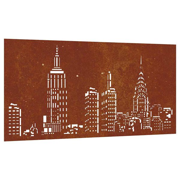 vidaXL Garden Wall Decoration 105x55 cm Corten Steel Skyline Design