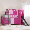 vidaXL Kids'Loft Bed Frame Black and Pink 99.5 x 200 cm Metal