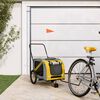 vidaXL Pet Bike Trailer Yellow and Grey Oxford Fabric and Iron