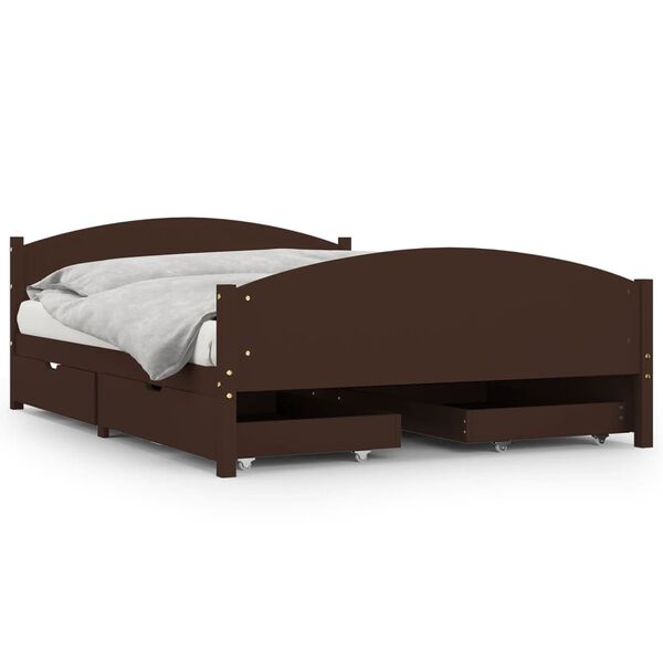 vidaXL Bed Frame without Mattress Dark Brown 160x200 cm Solid Wood