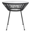 vidaXL Garden Dining Table Black &Oslash;70x74 cm Rattan and Glass