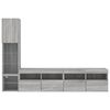 vidaXL 4 Piece TV Wall Units with LED Grey Sonoma Engineered Wood