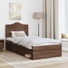 vidaXL Bed Frame with Headboard Brown Oak 90 x 190 cm Solid Pine Wood