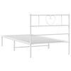 vidaXL Metal Bed Frame without Mattress with Headboard White 80x200cm