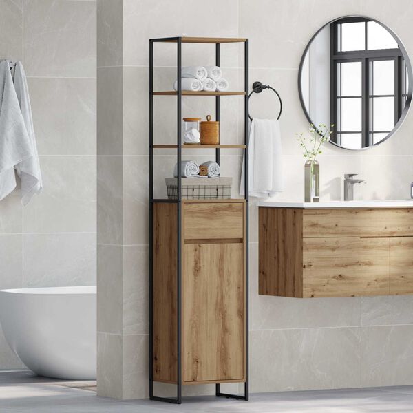 vidaXL Bathroom Cabinet Artisian Oak 40 x 30 x 180 cm Engineered Wood