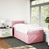 vidaXL Box Spring Bed with Mattress Pink 90x200 cm Velvet