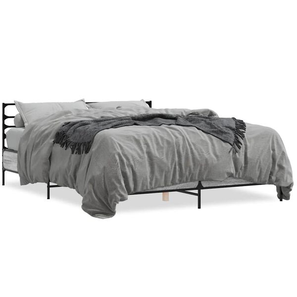 vidaXL Bed Frame without Mattress Grey Sonoma 150x200 cm King Size