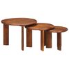 vidaXL Nesting Coffee Tables 3 pcs Honey Brown &Oslash; 54 x 40 cm