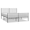 vidaXL Metal Bed Frame without Mattress with Footboard Black 150x200cm