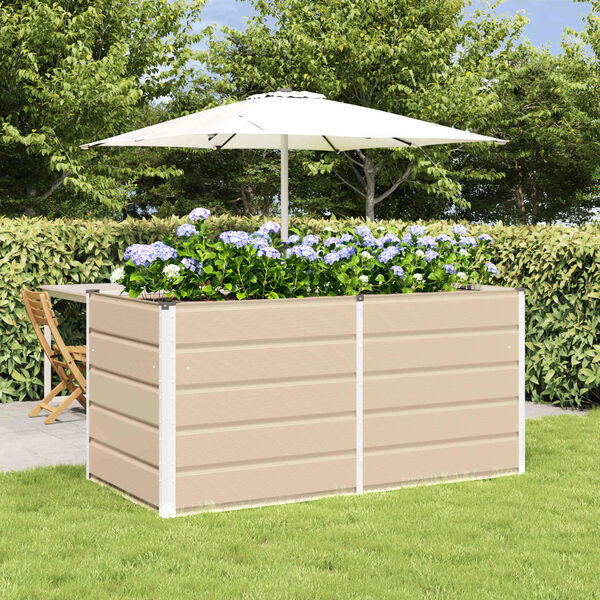 vidaXL Planter Ivory 160 x 80 x 75 cm Steel