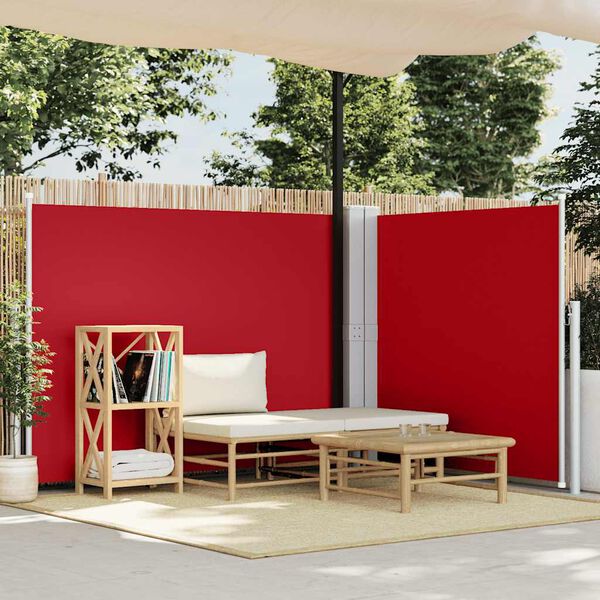 vidaXL Retractable Side Awning Red 140x600 cm