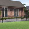 vidaXL Fence Gate KAMPEN with Spear Top Black 394.5x172 cm Steel