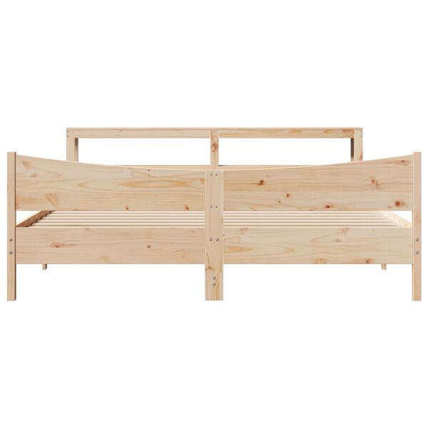 vidaXL Bed Frame with Headboard 180x200 cm Super King Solid Wood Pine
