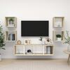 vidaXL 5 Piece TV Cabinet Set White and Sonoma Oak Engineered Wood