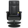 vidaXL Massage Recliner Chair with Footstool Black Faux Leather