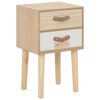 vidaXL Bedside Cabinet with 2 Drawers 30x25x49.5 cm Solid Pinewood