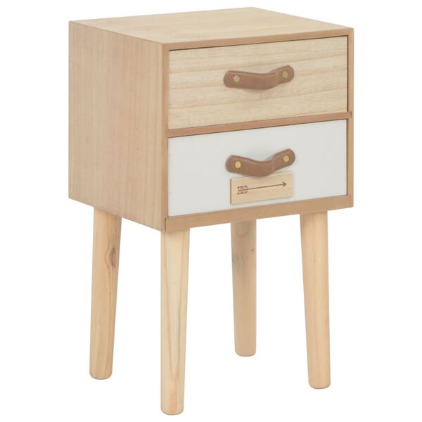 vidaXL Bedside Cabinet with 2 Drawers 30x25x49.5 cm Solid Pinewood