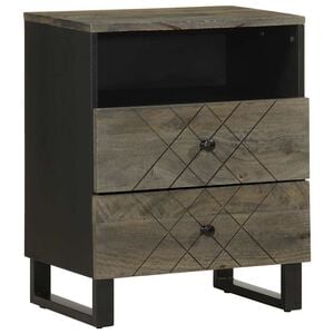 vidaXL Bedside Cabinet Black 50x33x62 cm Solid Wood Mango