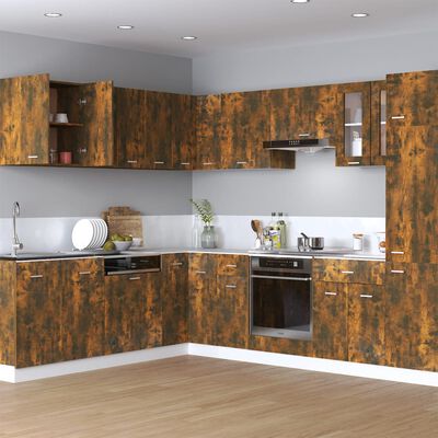 vidaXL Hanging Cabinet Smoked Oak Engineered Wood