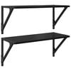 vidaXL Wall Shelves Wall-Mounted 2 pcs Black Oak 60 x 25 x 25.5 cm