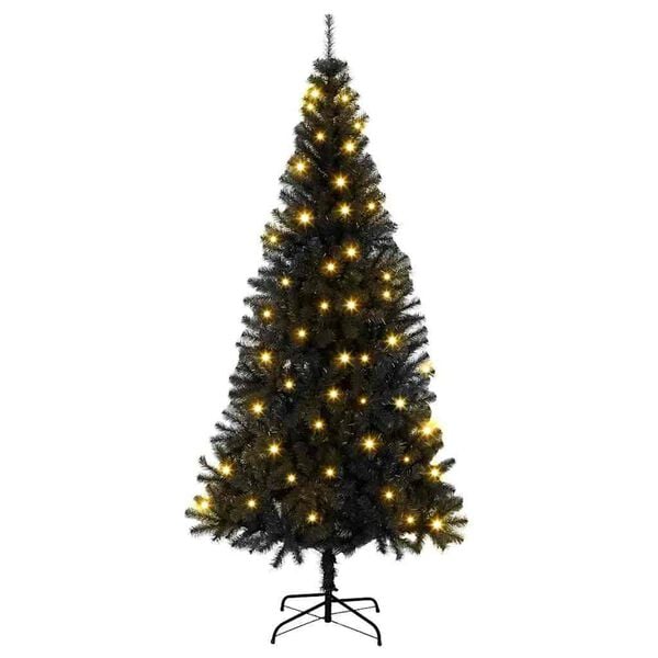 vidaXL Christmas Tree with 300 LEDs with Stand Black 180 cm PVC