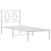 vidaXL Metal Bed Frame without Mattress with Headboard White 80x200cm