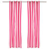 vidaXL Curtains with Metal Rings 2 pcs Fabric 140x175 cm Pink Stripe