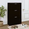 vidaXL Shoe Cabinet Black 63x24x103 cm Engineered Wood