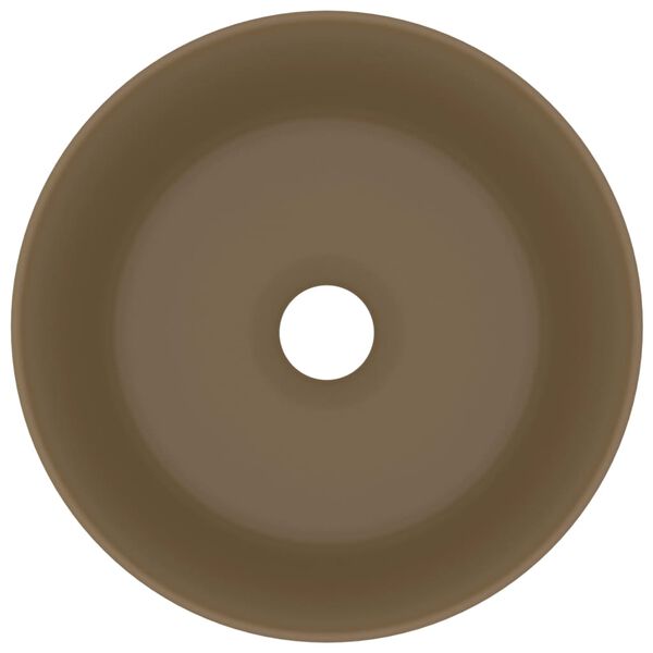 vidaXL Luxury Wash Basin Round Matt Cream 40x15 cm Ceramic