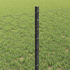 vidaXL Fence with Post Grey 0.6 x 100 m Steel and PVC