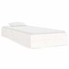 vidaXL Bed Frame | White | Solid pine wood, Plywood | Small single | Bed Frame