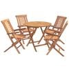 vidaXL 5 Piece Folding Garden Bistro Set Natural Solid Teak Wood