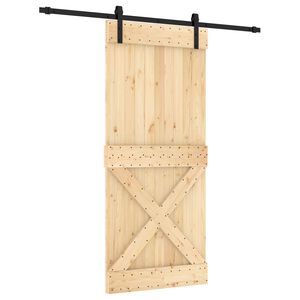 vidaXL Sliding Door 90 x 210 cm Solid Pine Wood (Untreated)