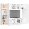 vidaXL 8 Piece TV Cabinet Set White Engineered Wood