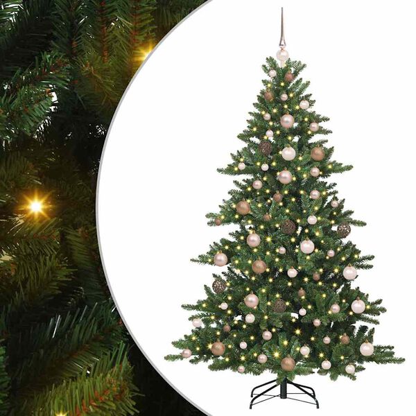 vidaXL Artificial Hinged Christmas Tree Green 180 cm PVC and Steel