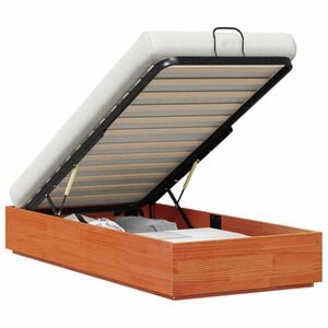 vidaXL Ottoman Bed Frame with Storage Wax Brown 75 x 190 cm
