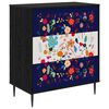 vidaXL Chest of Drawers MAINZ Floral print 66 x 36.5 x 76 cm Black Oak