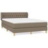 vidaXL Box Spring Bed with Mattress Taupe 140x190 cm Fabric