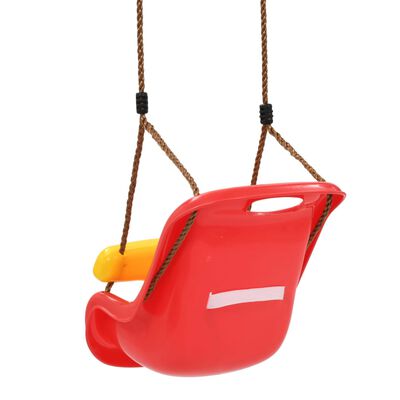 vidaXL Baby Swing with Safety Belt PP Red