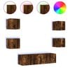 vidaXL 6 Piece TV Wall Units with LED Smoked Oak Engineered Wood