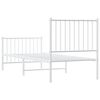 vidaXL Metal Bed Frame without Mattress with Footboard White 80x200cm