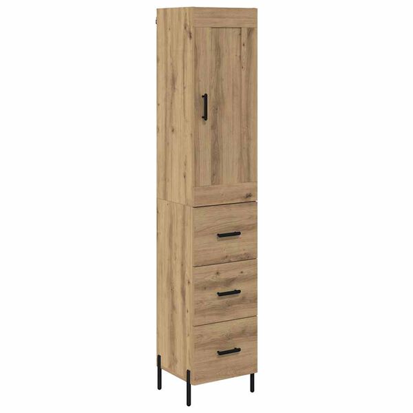 vidaXL Highboard Artisan Oak 34.5 x 34 x 180 cm Engineered Wood