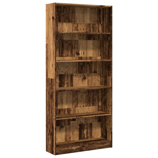 vidaXL Bookcase Old Wood 80x24x176 cm Engineered Wood