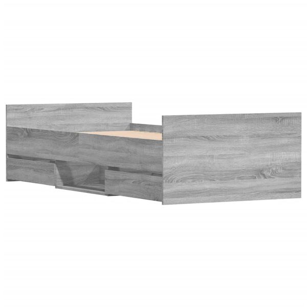 vidaXL Bed Frame without Mattress Grey Sonoma 100x200 cm