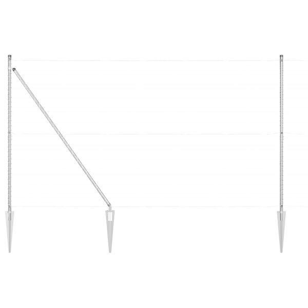 vidaXL Fence Post Other 26 pcs Grey 3.2 x 3.2 x 170 cm Steel