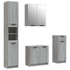 vidaXL 4 Piece Bathroom Cabinet Set Grey Sonoma Engineered Wood