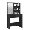 vidaXL Dressing Table with LED Black 74.5x40x141 cm