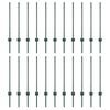 vidaXL Embedded Fence Post 22 pcs Green 120 cm Powder-Coated Steel
