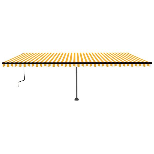 vidaXL Freestanding Manual Retractable Awning 600x350 cm Yellow/White