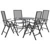 vidaXL Reclining Garden Chair Set 5 pcs Anthracite Powder-coated Steel